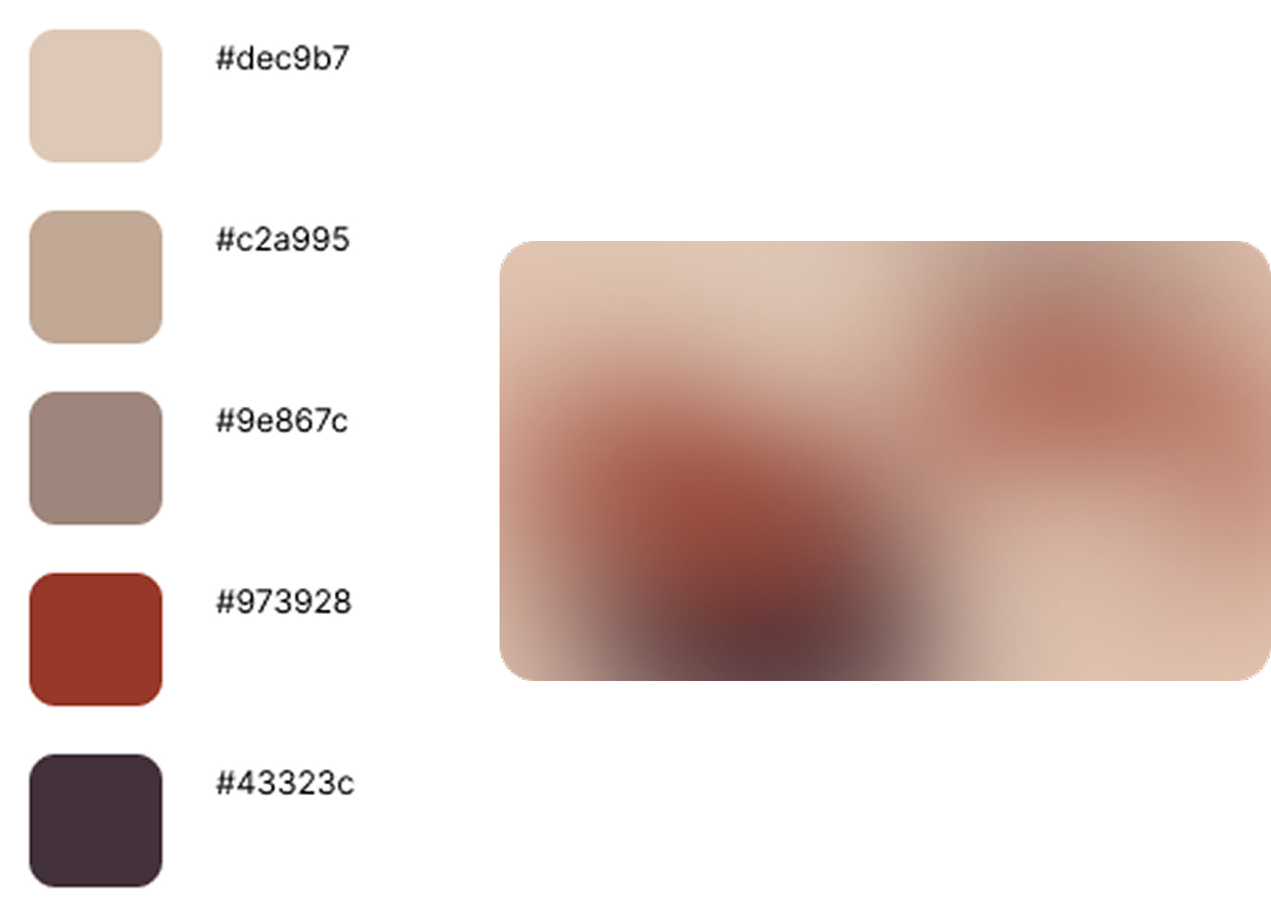 Color palette of the Cabinet du Collège website