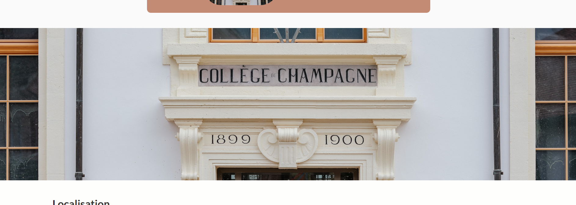 Central banner to separate sections of the Cabinet du Collège website